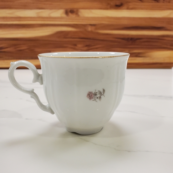 Bohemian China Maria sugar bowl with lid and 2 cups, pink, white, gold - Picture 15 of 16